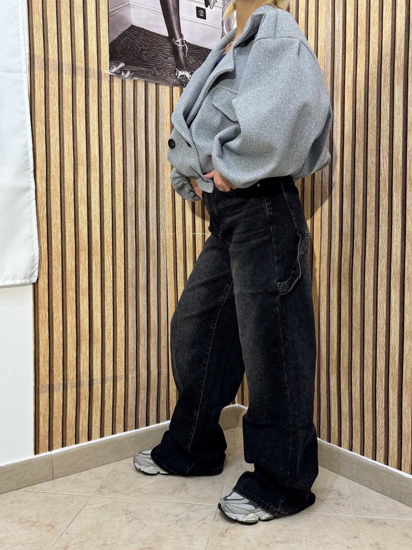 JEANS WIDE LEG BLACK