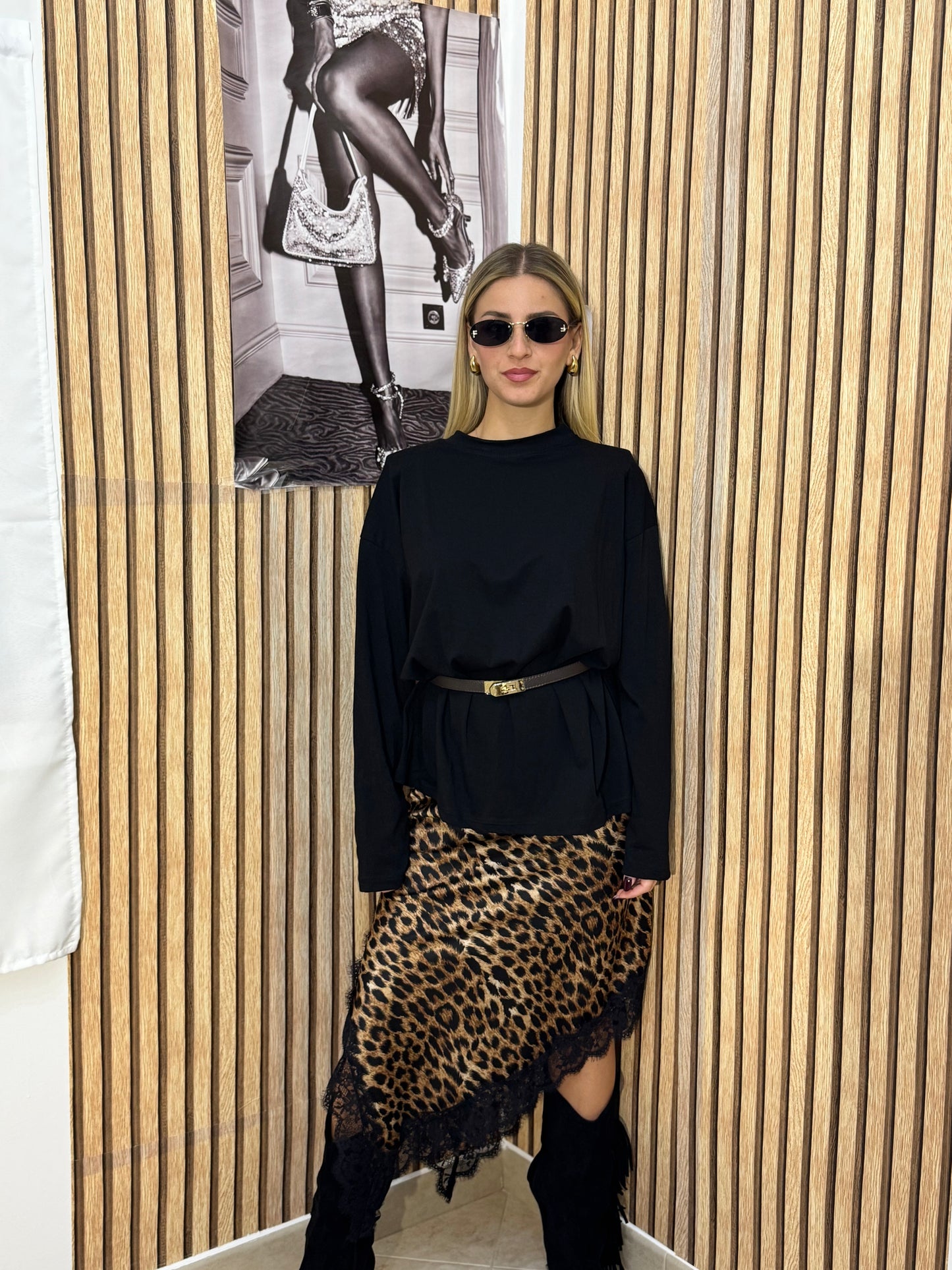 GONNA SATIN ANIMALIER