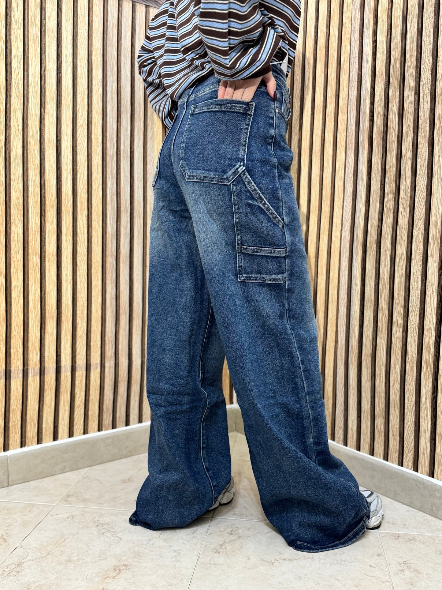 JEANS WIDE LEG BLUE
